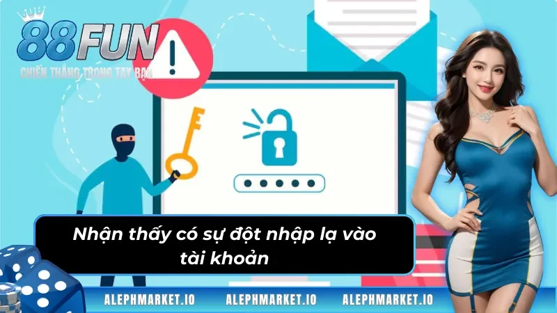 Nhận thấy có sự đột nhập lạ vào tài khoản